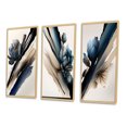 thumbnail image 3 of Designart "Hyperrealistic Peony Blossoms I" Floral Peony Framed Wall Art Set Of 3 - White Peonies Frame Canvas Set For Living Room Decor, 3 of 6