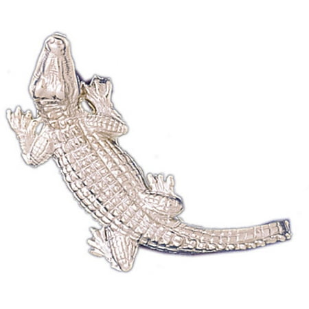 14K Yellow Gold Alligator Pendant - 37 mm