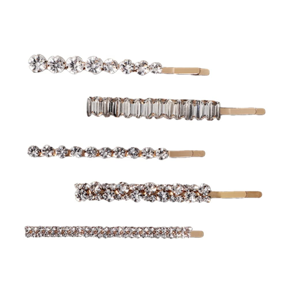 Rhinestone Bobby Pins Hair Barrettes 5pcs Decorative Fancy Crystal