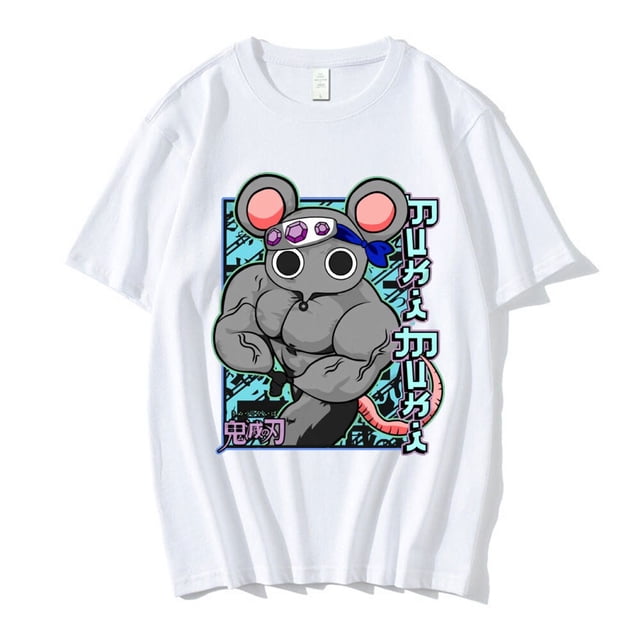 Camiseta de Manga divertida de Muki Gym, camiseta de Anime Demon Slayer, Uzui Tengen, camisetas de algodón de gran tamaño, ropa de calle xuanjing unisex