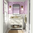 thumbnail image 2 of S4sassy Self-Stick Decorative Wallpaper, White Blossom Vine Print Wall Paper, Vinyl Waterproof Contact Paper, Pink, 25"x120" inch Removable Renter Friendly Wall Covering For Bedroom, Dining room, 2 of 7
