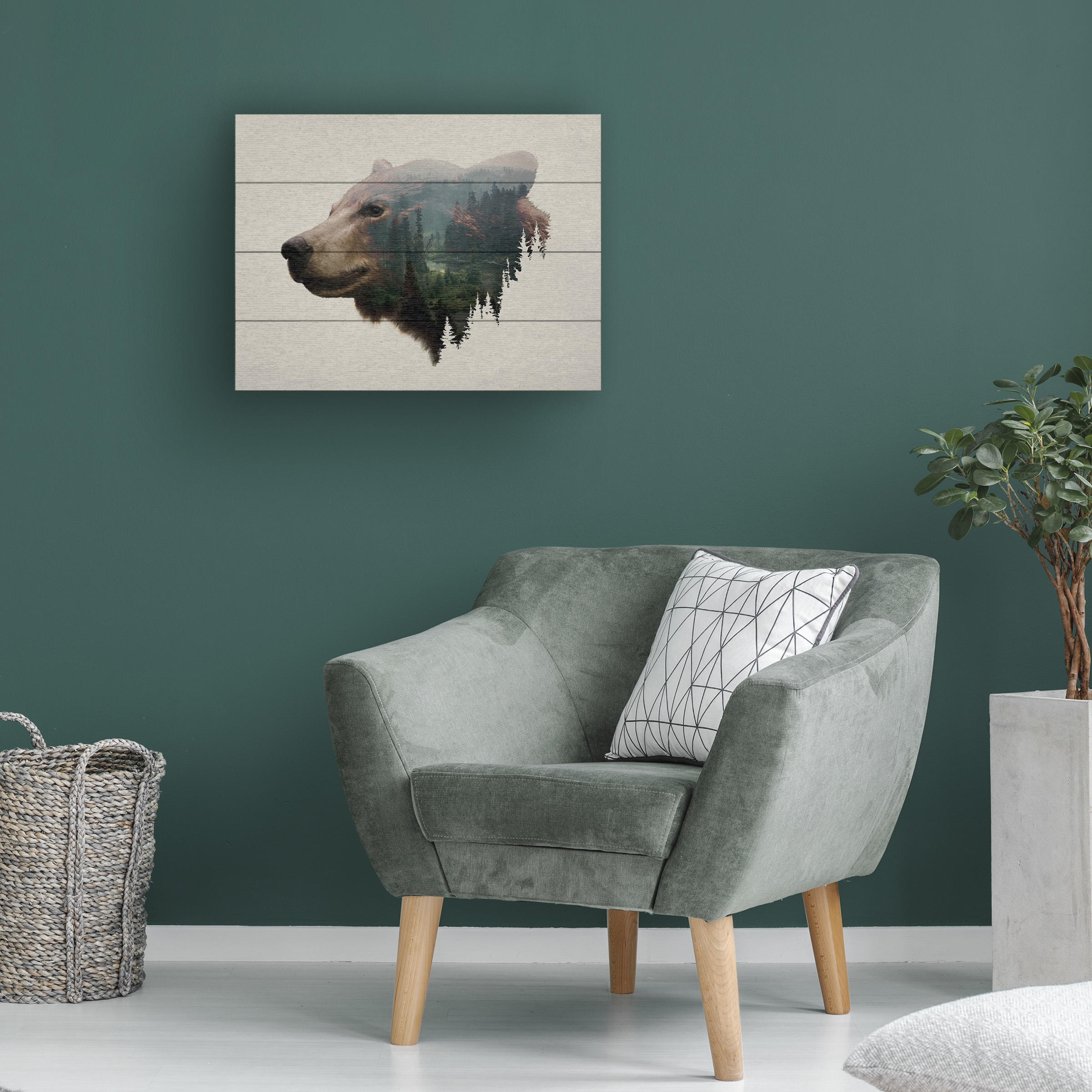 Davies Babies 'Pacific Northwest Black Bear' Wood Slat Art 12x16