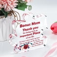 thumbnail image 3 of Gifts for Bonus Mom, Mother's Day Gifts for Bonus Mom Step Mom, Birthday Present for Mom Stepmom Gift Idea, Thank You Bonus Mom Acrylic Decoration Sign/Plaque, 3 of 6