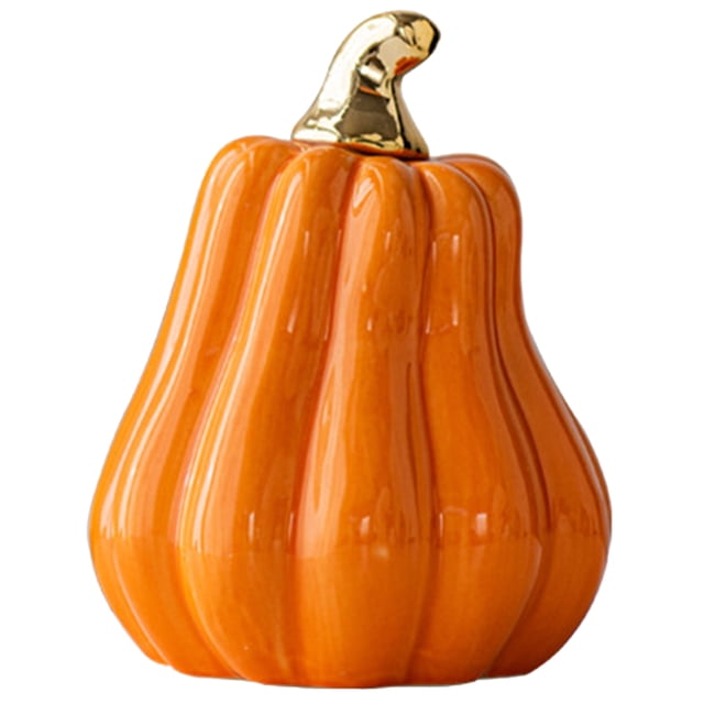 Miangastore Ceramic Pumpkin Figurine Halloween Table Accent Ceramic Pumpkin Table Ornament