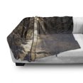 thumbnail image 3 of Winter Soft Flannel Fleece Blanket, Christmas Season with Snow and Frozen Forest Sun Rays Very Cold Woods Scenery, Cozy Plush for Indoor and Outdoor Use, 50" x 60", Brown Pale Yellow, by Ambesonne, 3 of 6