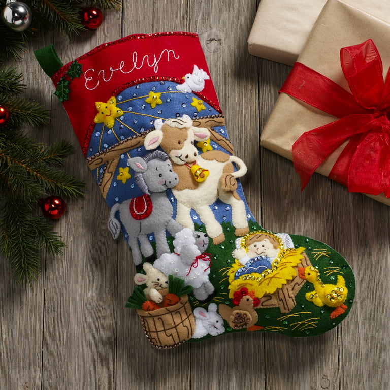 Bucilla Felt Applique 18 Christmas Stocking Kit, Christmas to the
