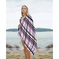 thumbnail image 2 of Purple Black Plaid Beach Towels Oversized Super Absorbent, Farmhouse Purple Black Checkered Lightweight Bath Towel Quick Dry Sets For Bathroom/Pool/Rv Camping/Beach Play/Gym Room/Picnic 30"x60", 2 of 8