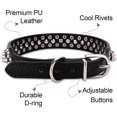 thumbnail image 4 of Golden Spike Collar for Dogs,With traction rope Spiked Dog Collar, Durable PU Leather Studded Dog Collar with Leash, Funny Mushrooms Rivet Small Puppy Pet Cat Adjustable Collar 1Pack, 4 of 6