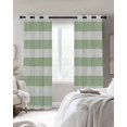 thumbnail image 3 of Sage Green Striped Blackout Curtains, Light Blocking Print Window Curtains, Farmhouse Vintage Stripes Thermal Insulated Window Drapes for Living Room Kitchen Cafe 2 Panels, 84"W x 63"L, 3 of 9