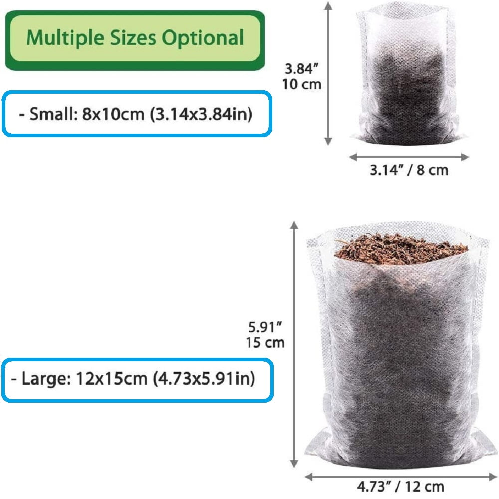 Details about   100 Pieces Of 8x10cm Non-Woven Bags High Seedling Survival Rate And Fast Growth 