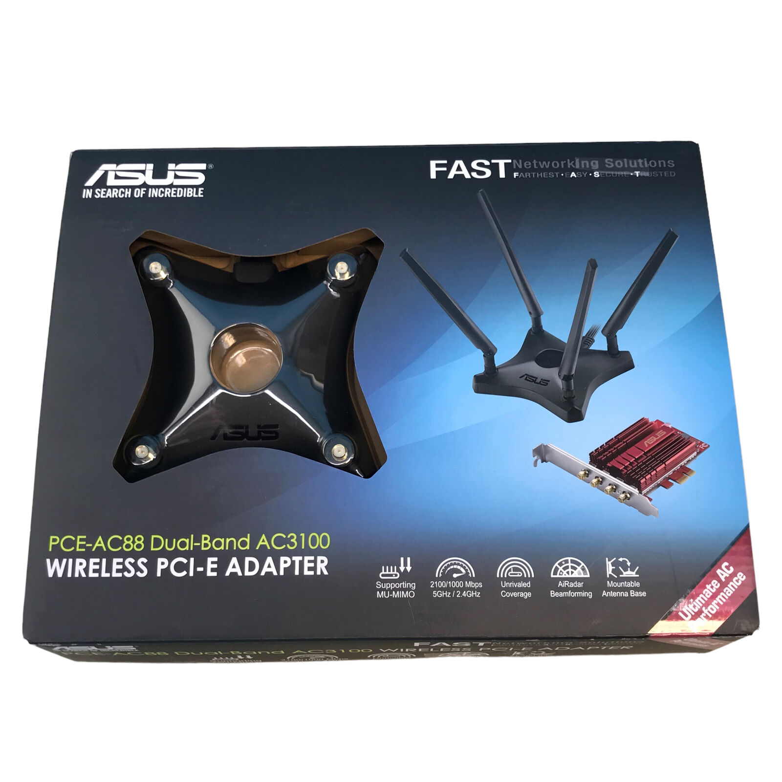 ASUS Dual-Band AC3100 WiFi PCIe adapter w/Heat Sink #U2251 Used - Walmart.com