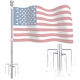 thumbnail image 1 of Poteaux de Drapeaux pour l'Extérieur dans le Sol - Mât de Drapeau de 8 Pi pour Maison au Sol avec Base à 5 Griffes - Acier Inoxydable Robuste pour l'Extérieur Cour Fl, 1 of 6