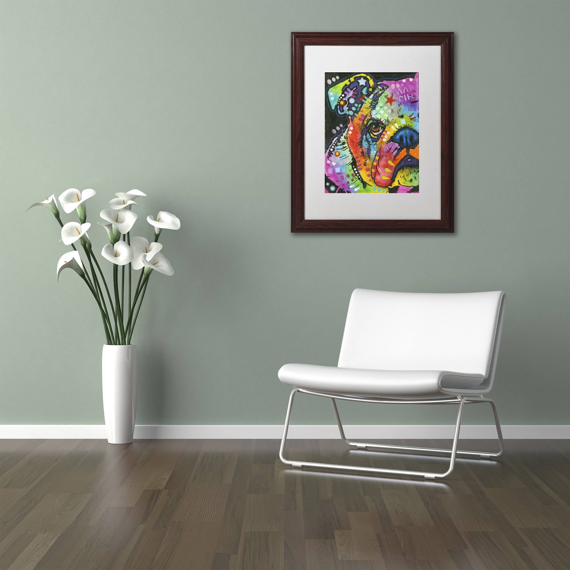 Trademark Fine Art "What you lookin at" Canvas Art by Dean Russo, White Matte, Wood Frame