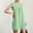 Green, variant on Womens Cap Sleeve Dresses Mini Cotton Linen Dress Crewneck Ruched Sundresses Loose Fitted Solid Short Modest Dresses Vacation Going Out Clothings Summer