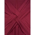thumbnail image 4 of Women's V Neck Short Sleeve Midi Dress with Crisscross Stretch Silhouette 95% polyester 5% spandex versatile style, 4 of 10