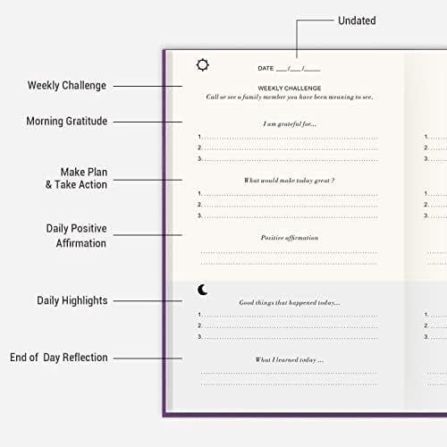 The Gratitude Journal: Inspire Thankfulness, Mindfulness, Positivity, Happiness,Upgraded with Pen Holder, Inner Pocket & Elastic Closure Band (Purple)