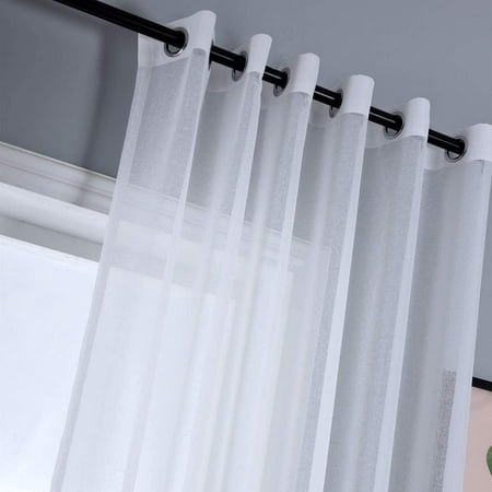 Solid Sheer Window Curtains For Bedroom, 102 Inch Long Shower Curtain Hooks