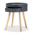 thumbnail image 2 of Baxton Studio Jessen Table d'Appoint en Bois Gris avec 1 Tiroir, 2 of 8