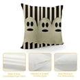 thumbnail image 4 of YINGXI Halloween Ghost Black Eyes Throw Pillow Cover, Black Stripes Cushion Case Decoration for Sofa Couch 24x24in, 4 of 5
