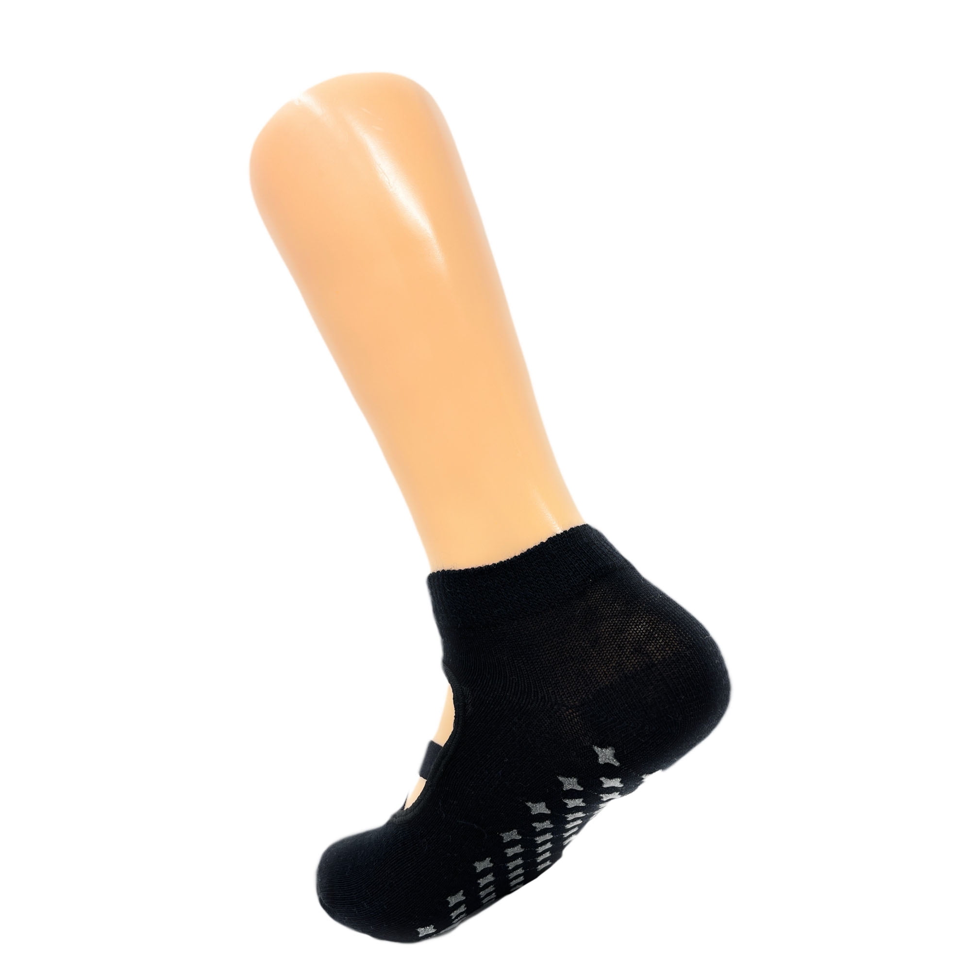 Non-Slip Grip Yoga Socks with Straps Studio Socks for Women Black