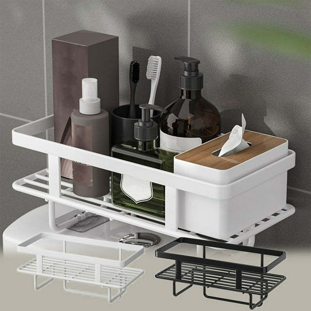 Xihbxyly Estante para Tanque de Inodoro, Solución de Almacenamiento Multifuncional, Material de Hierro, Fácil Instalación, Diseño Compacto, Organizador de Baño, Elegante y Duradero, Tamaño 34 X 17 X
