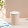 thumbnail image 5 of Btomtd Compact Desktop Round Garbage Bin for Home Office Desk for Living Room Bedroom Mini Size Trash Can Efficient Storage Garbage Can, Beige, 5 of 6