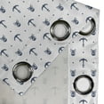 thumbnail image 4 of Ambesonne Ocean Grommet Curtain, Anchors and Skulls Bones, 50" x 72", Navy Blue, 4 of 6