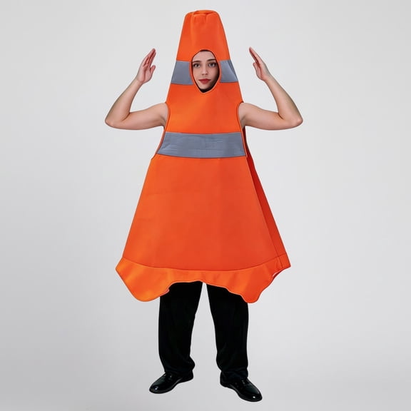 FASHOFT Traffic Cone Halloween For Women Funny Cosplay Outfit Full Set For Masquerade Dress Up Party Stage Show Role Play Attire Halloween B