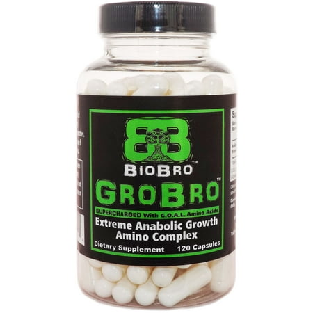 BioBro GroBro Extreme Anabolic Growth Amino Acid Complex 120 Capsules - With GOAL Amino Acids Combination Pill Blend - Best Bodybuilding (The Best Penis Growth)