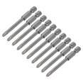thumbnail image 1 of Unique Bargains 1/4-Inch Hex Shank 65mm Length Phillips Cross 4PH2 Magnetic Screw Driver S2 Screwdriver Bits 10 pcs, 1 of 4