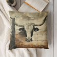 thumbnail image 3 of YINGXI  Highland Cow Art Flannel Pillow Cover,Western Bull Skull Cushion Pillow Case Home Decoration,Western Bull Cow Skull Pillowcases 12x12in, 3 of 5