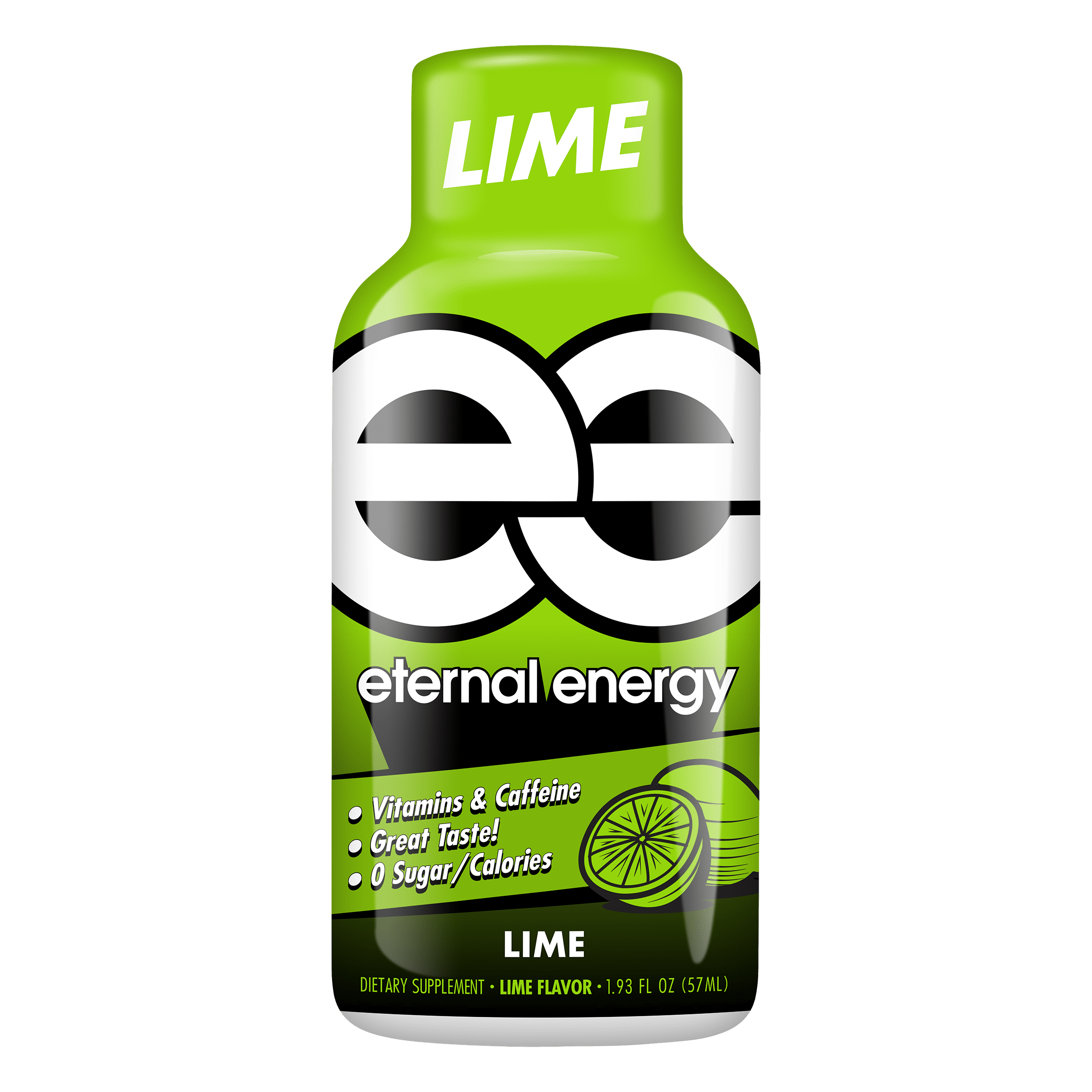 Eternal Energy Shot, Lime, 1.93 oz, 12 Count