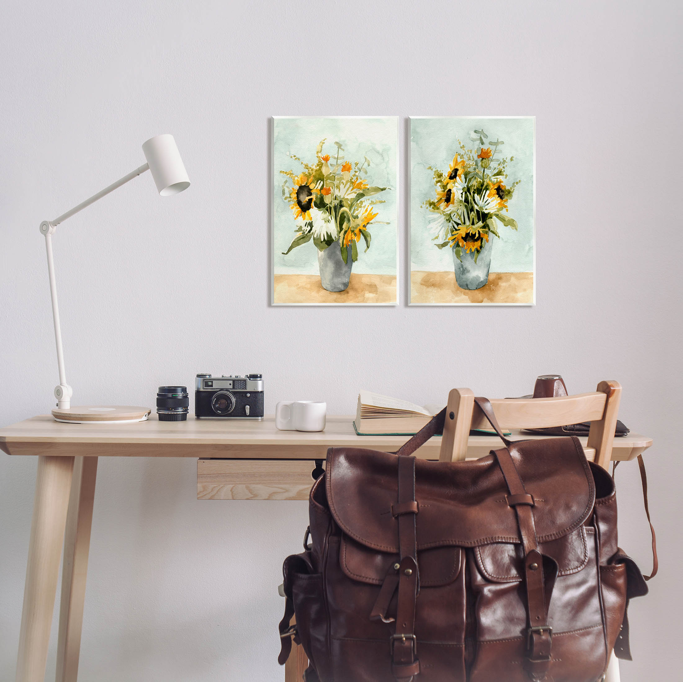 Stupell Industries Traditional Country Sunflower Bouquets Painting Unframed Art Print Wall Art, Set of 2, Design by Emma Caroline