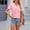 *Pink, variant on ClodeEU Women's V-Neck Short Sleeve Collar T-Shirt ,Casual Pleated Shirts Loose Fit Tee White,Womens Plus S