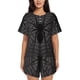 thumbnail image 1 of Fotbe Black Spider On Web 1 Conjunto de Pijama Estampado para Mujer, 2 Piezas, Ropa de Dormir con Camiseta de Manga Corta y Shorts Suaves-Large, 1 of 6
