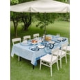 thumbnail image 4 of Outdoor Tablecloths with Umbrella Hole & Zipper, Navy Blue Octopus 60 x102 Inch Rectangle Tablecloths, Coastal Bubbles Ocean Waves Waterproof Table Cloth, Patio/Pool/Picnic Table Covers, 4 of 8