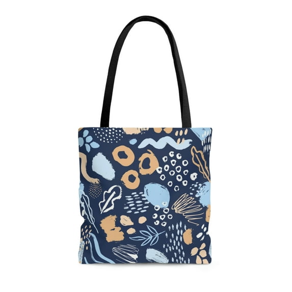BeABetterHumanStore Blue Doodle Unisex Polyester Sling Canvas Tote Bags Sale Mothers Day Gifts