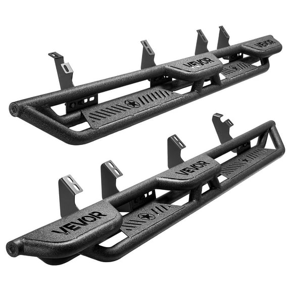 VEVOR Running Boards, 6 Inches Side Steps Compatible with 2024-2025 Toyota Tacoma Double Cab, Black Carbon Steel Nerf Bars, 550 lbs Load Capacity, Wide Non-Slip Hollow Surface with Rustproof Coating