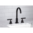 thumbnail image 2 of Kingston Brass FSC8925CML Manhattan Two-Handle 3-Hole Deck Mount Widespread Bathroom Faucet with Brass Pop-Up in Oil Rubbed Bronze, 2 of 8