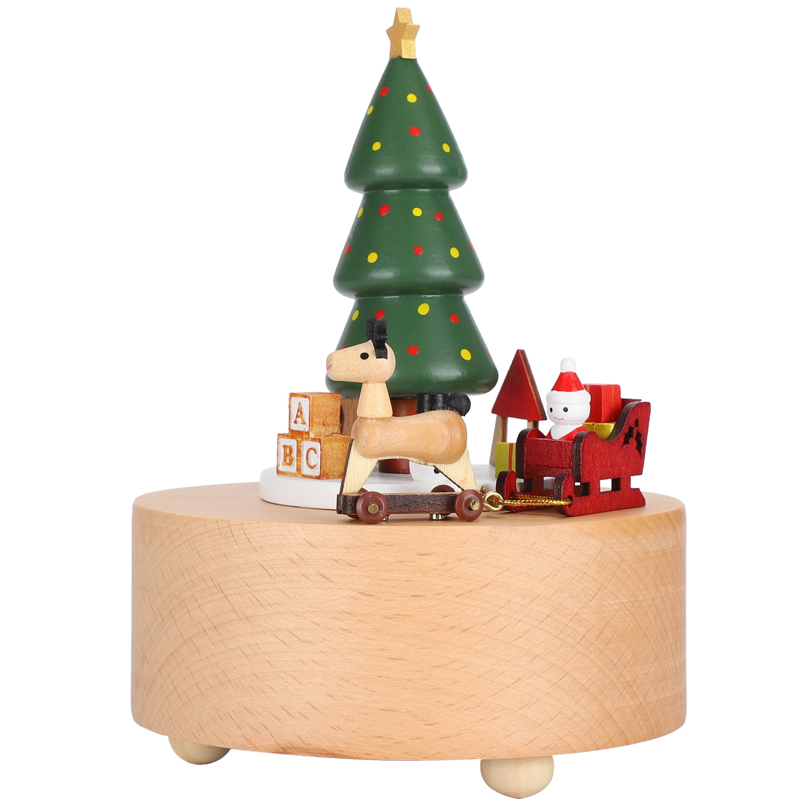 Music Box Wooden Clockwork Christmas Decoration Ornaments Crafts Gifts Unique