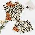 thumbnail image 4 of Leopard Print Pattern 2 Pack Women’s Pajama Set Print Sleepwear And Shorts Y2k Loungewear Sets S-5XL, 4 of 7