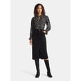 thumbnail image 2 of Time and Tru Women's Corduroy Midi Skirt with Front Slit, Sizes 0-20, 2 of 5
