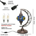 thumbnail image 4 of Asylove Turkish Moon Lamp - Mosaic Moroccan Table & Floor Light, Authentic Meditation Lamp - Total Dim. 7.5 x 11 x 18 inches (Flame), 4 of 7