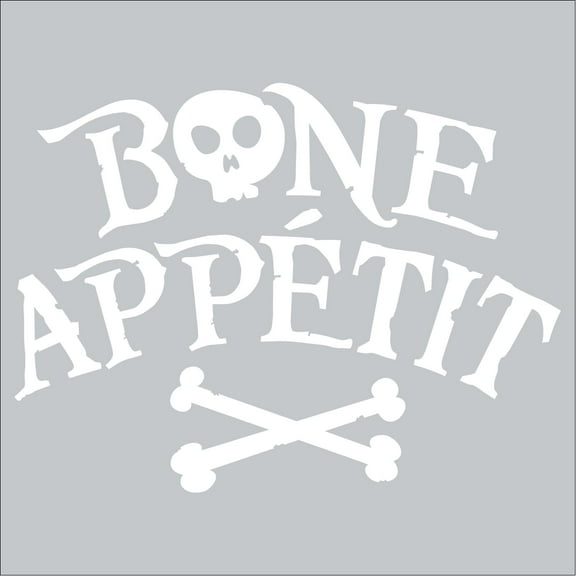 Halloween Bone Appetit Vinyl Lettering Wall Decal (7"H x 10"L White)