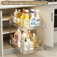 thumbnail image 4 of 2-Tier Pull-Out Under Sink Organizer, Sliding Cabinet Basket Organizer with Clear Drawers, Under Bathroom Sink Storage for Cleaning Supplies, Kitchen & Bathroom, Chrome Frame, 4 of 5