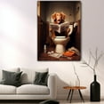 thumbnail image 5 of Nova Scotia Duck Tolling Retriever Dog Canvas Wall Art for Bedroom Living Room Home Decor,Funny Dog Canvas Sitting on The Toilet Animal Pattern Office Artworks, modern wall decor, Ready to Hang, 5 of 6