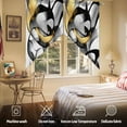 thumbnail image 5 of Black and Gold Line Swag Curtain Valance for Windows, Abstract Art Window Treatments Short Swag Topper for Kitchen Windows Bathroom Bedroom, 36"x36", 5 of 8