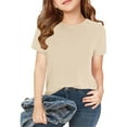 thumbnail image 7 of yillto 5 Pack Unisex Kids Short Sleeve T Shirt Solid Color Crewneck Tees Soft Plain Summer Tops for Girls Boys, 7 of 7