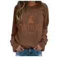 thumbnail image 2 of WEIWEN Halloween Sweatshirts for Women 1692 Salem Broom Co Graphic Pullover Crewneck Long Sleeve Shirts 2026 Fall Outfits Womens Fall Fashion Clothing Coffee, S, 2 of 5