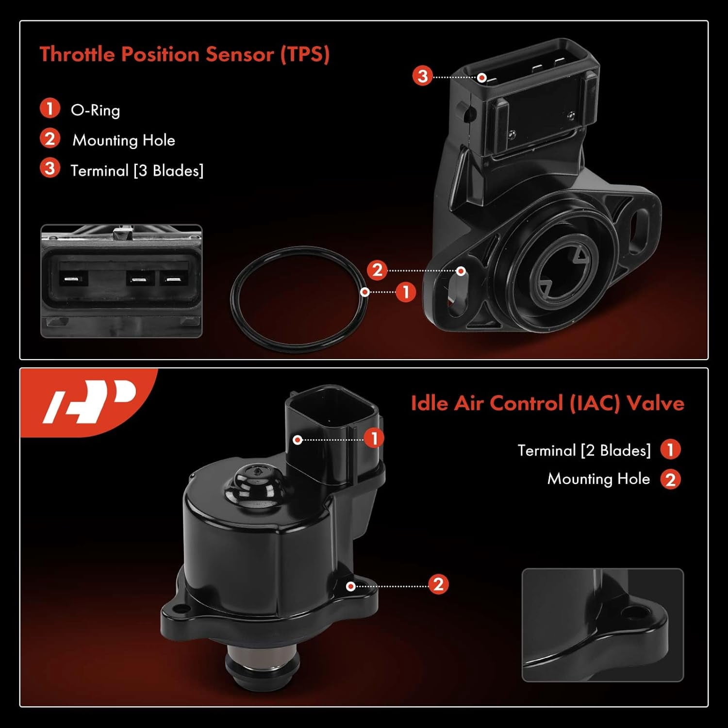 A-Premium Idle Air Control Valve IAC + Throttle Position Sensor TPS Compatible with Chrysler Sebring 2001-2005 & Mitsubishi Eclipse 2000-2005, Galant 1999-2003, Montero, Montero Sport & Dodge Stratus